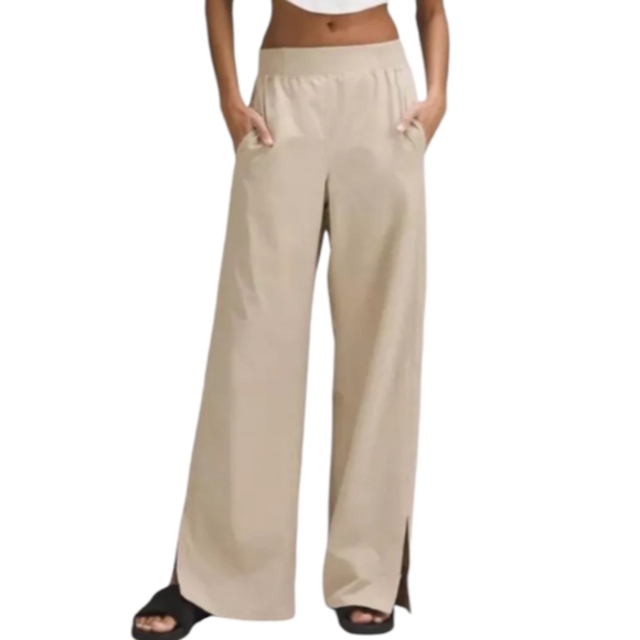 Lululemon Stretch Woven Wide Leg High-Rise Pants-Trench Size M - Picture 1 of 16